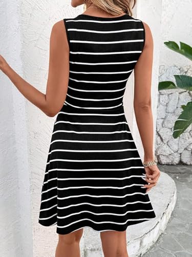 MARZXIN Women's Summer Dresses Elegant Monochrome Fitted A-Line Short Commute Office Casual Daily Versatile Spring Dress2