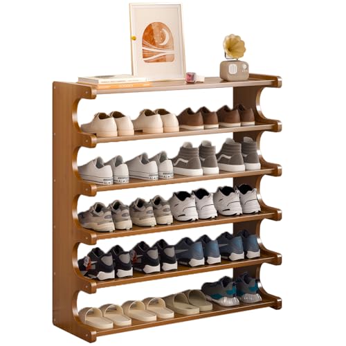 Lista de Zapateros . 46 Zapatero Organizador, 6 Niveles, Con Capacidad Para 24 Pares de Zapatos, Zapatero de Bambú, Ideal Para Pasillos, Corredores y Entradas