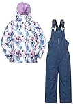 Mountain Warehouse Polar Zone Ensemble veste et salopette de ski pour enfants – Ensemble de ski doublé en polaire avec poches, garçons et filles – Ski d'hiver, sports et plein air, violet, 9 10 ans