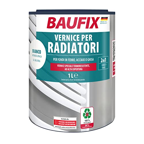BAUFIX Vernice per Radiatori, Bianco, 1L