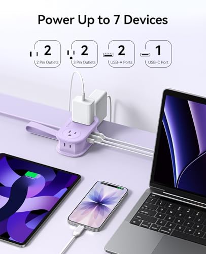 ORICO Purple Travel Power Strip with 4 AC Outlets 3 USB Ports (1 USB-C) - image 2
