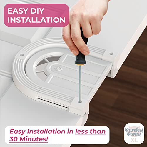 Cat Door Interior Door - Meow Manor Extra Large Pet Door, 10.25 X 11 No-Flap Cat Door Interior Door For Cats 20 Lbs And Above, Easy Diy Setup, Secured Installation In Minutes, No Training Needed #TOP3