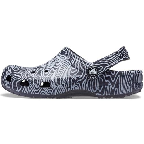 Image of Crocs Unisex-Adult Classic Graphic Clogs, Deep Navy /Multi, 11 Men /13 Women
