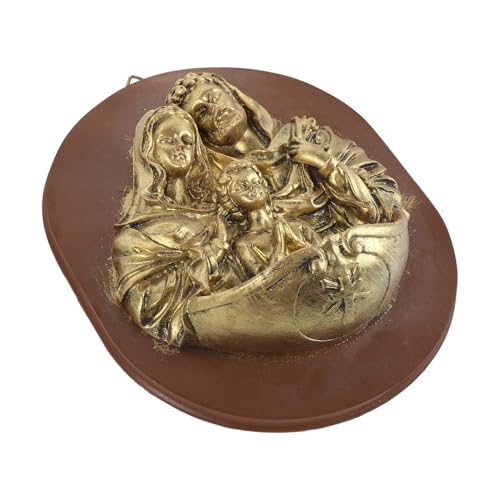 Angoily Pila de Agua para Altar de Resina Colgante, Decoración Religiosa para Pared en Entrada, Diseño Renacentista Detallado, Obsequio Religioso Simbólico para Hogar y Iglesia
