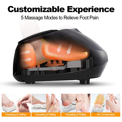 Mujerbay Foot Massager With Heat, Shiatsu Feet Massager Machine Air Compression,Remote Control, For Relieve Foot Pain, Nice Gift… (Black) #TOP2