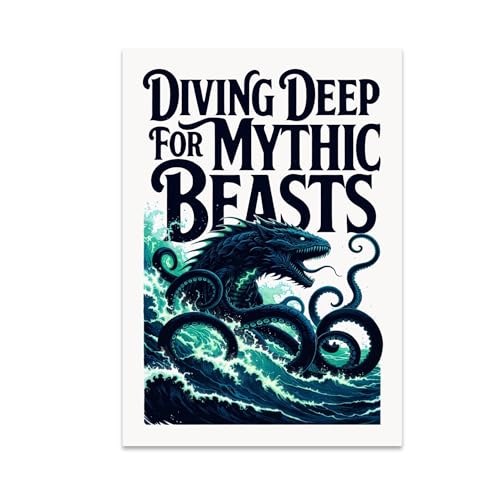 Ocean Wall Art Poster Print - Diving Deep For Mythic