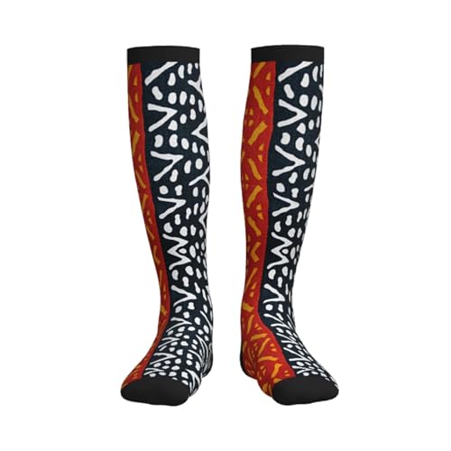 African Print Compression Socks For Women Men Knee High Running Socks For Running, 3 Black