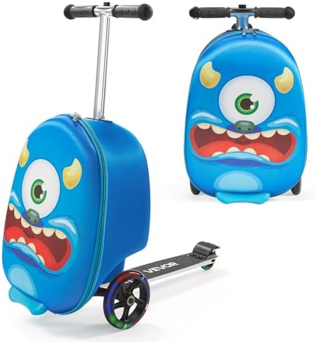 VEVOR Ride-on Luggage, 20 L Capacity, 20 Inches Kids Scooter Suit...