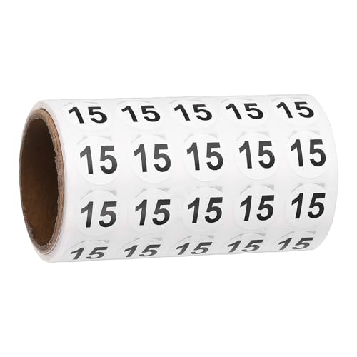 Étiquettes numérotées vinyle noir autocollants ronds petits stickers 15 mm PATIKIL 1000 points