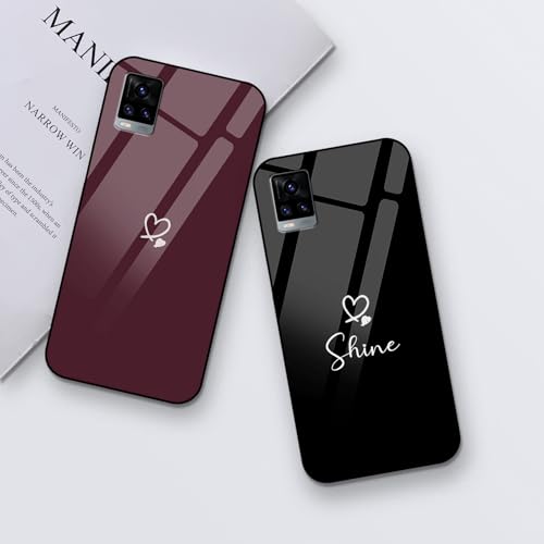 Image of COLORflow Back Cover Compatible with Vivo V20 | Cute Korean Hearts Customized | Shockproof TPU Bumper with Camera Protection Back Cover Compatible with Vivo V20