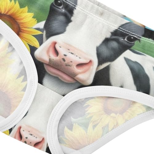 Durable Girls Underwear Toddlers 2t Cotton Little Girl Panties Cute Black White Cow Sunflowers Kids Briefs Undies4