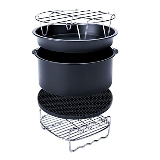 Luftfritös tillbehör, fritös universell, luftfritös tillbehör passar för Airfryer 3.2QT-5.8QT-Up, 7 tum, 5 delar set