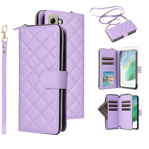 Housse Samsung S21 FE 5G portefeuille à fermeture éclair pour voyager l'esprit léger
