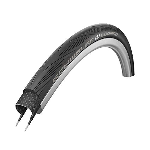 Schwalbe Lugano Cubierta, Unisex Adulto, Negro, 28' 700 x 25C 25-622