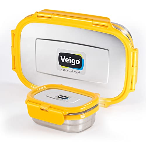 VeigoRise & Shine Stainless Steel Lunch Box (Yellow)