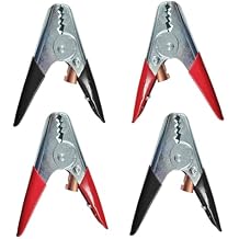 4PCS Battery Jumper Cable Clamps, 1100A Battery Charger Clamps, Car Charging Connector Replacement Kit, Heavy Duty Insulated Parrot Clips for Jumper Cable Ends