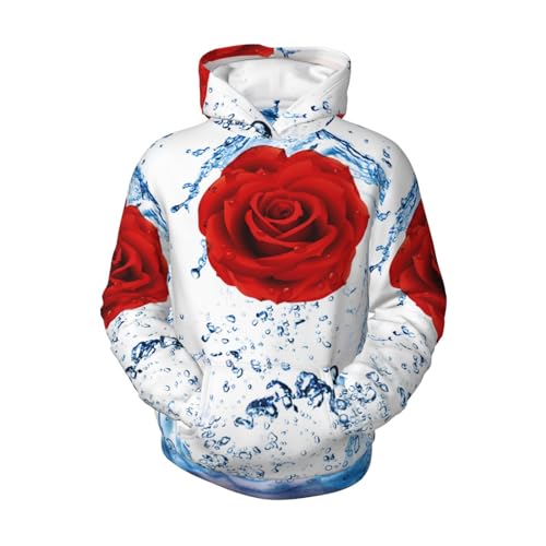 Red Rose In The Water Boy, Girls Sports Shirt Youth Pullover Fashion Hooded Sweatshirt4