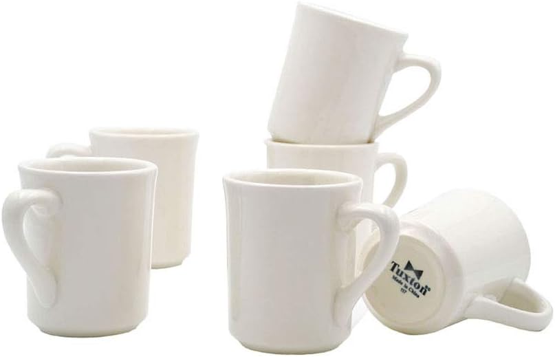 THTRE017-6B Nevada Ceramic Coffee Mug, 8-Ounce, Eggshell White