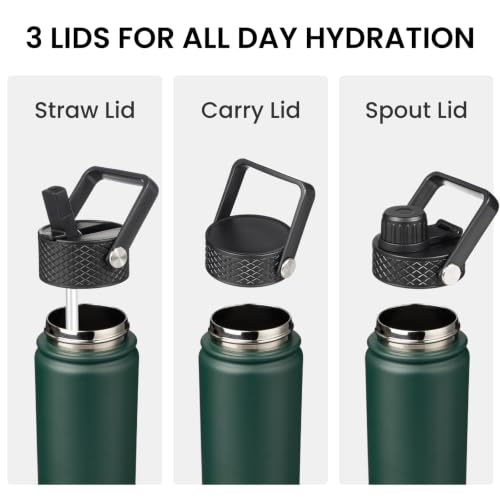 Image of Konokyo 32 oz Insulated Stainless Steel Water Bottle with Straw Lid