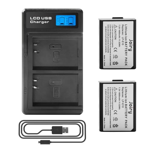 2 X LP E10 Batería de Repuesto y LCD Cargador Dual Compatible con Canon EOS 1100D, 1200D, 1300D, EOS Rebel T3, T5, T6，Kiss X50, Kiss X70 Digital SLR Camera