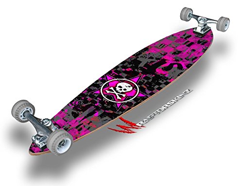 Star Skull Pink - Decal Style Vinyl Wrap Skin fits Longboard Skateboards up to 10