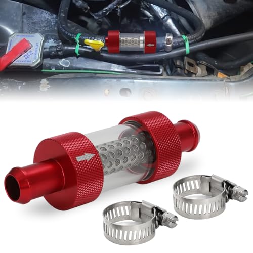 WIKIBB 5/8 Universal Filter Inline Heater Core Coolant Filter Red