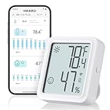 INKBIRD WiFi Thermometer Hygrometer, Indoor Temperature Sensor IBS-TH3-PLUS with Electronic Display, Humidity Monitor with App Alert 1 Year Data Storage Export, Digital Remote Monitor for Room