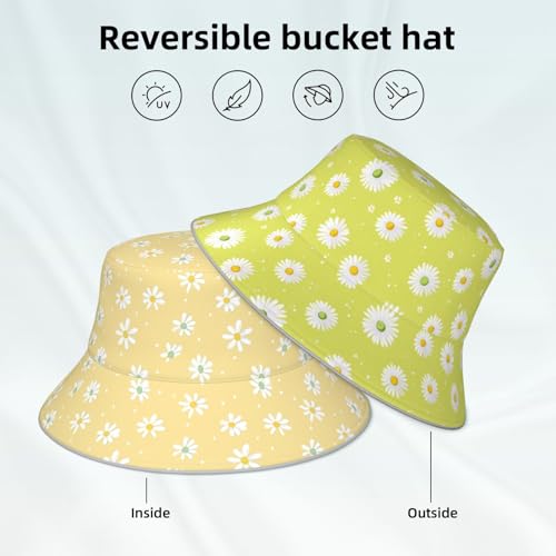 Image of Bucket Hat Double-Side-Wear Reversible Sun Hat Beach Travel Hiking for Women Men