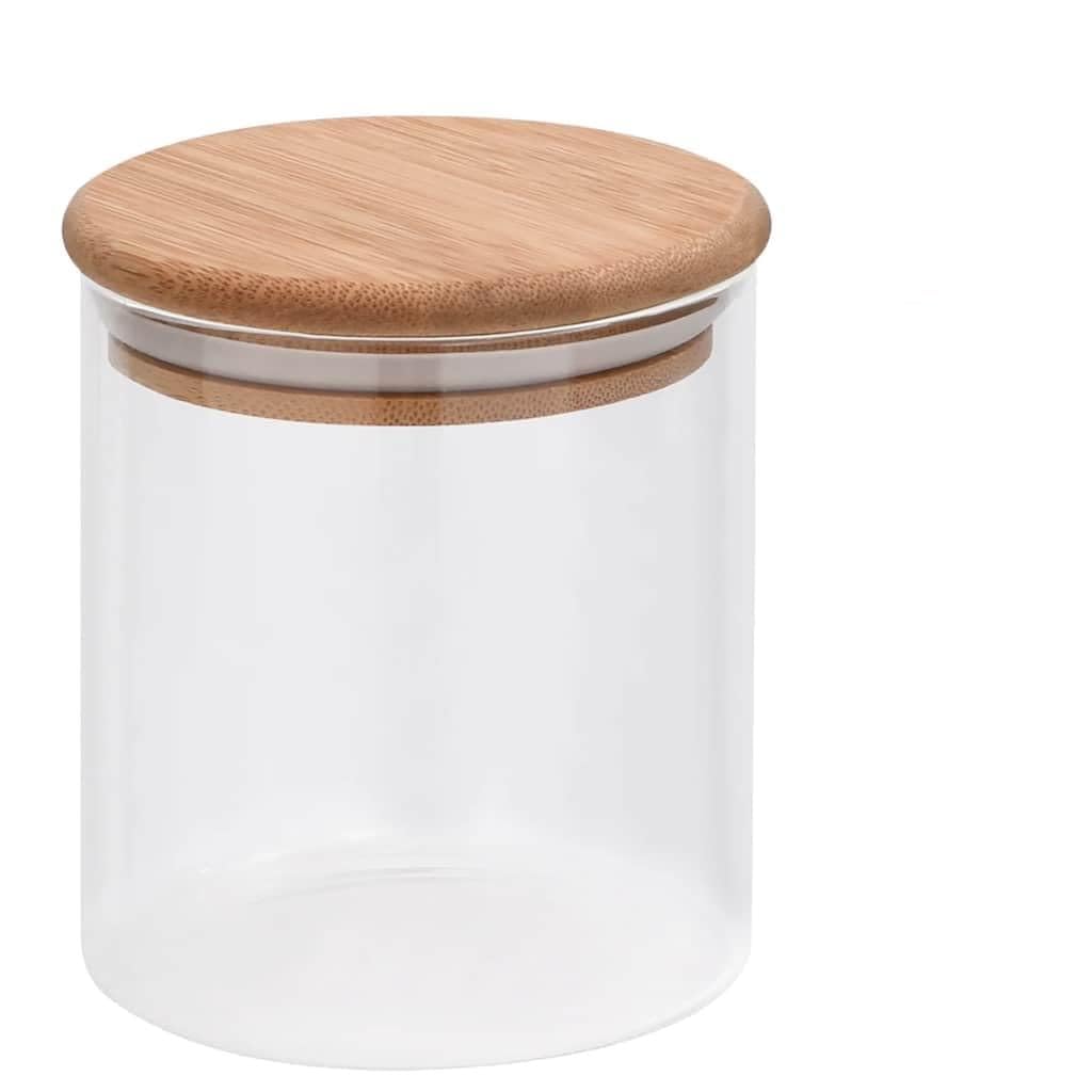 Vorratsgläser mit Bambusdeckel 6 Stk 600 ml Glas Vorratsdose luftdicht verschließbar zum Frischhalten von Keksen Gebäck und Plätzchen für Küche und Vorratsschrank