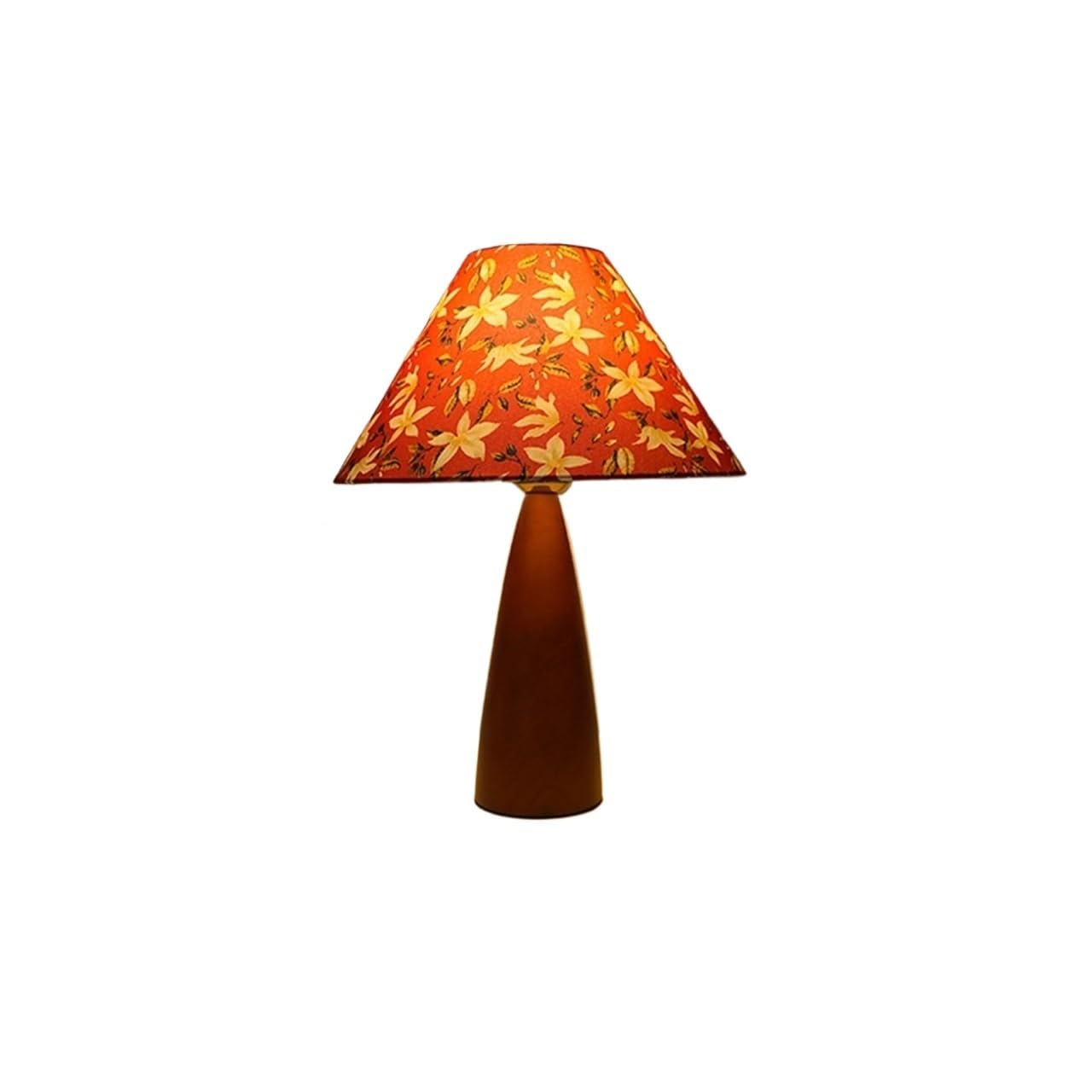Hhmmei2024-23 Table Lamps Table Lamp Decorated with Retro Flowers Wooden Bedroom Nightstand Three-Color Light Changing