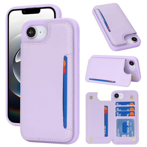 Protection RFID étui iPhone 16 iCoverCase avec fentes cartes portefeuille violet