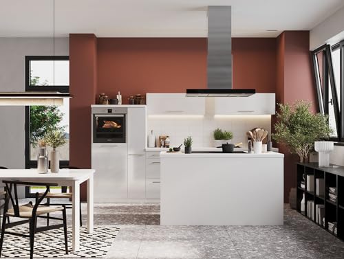 Respekta Dunstabzugshaube / Inselhaube 90 cm / Edelstahlgehäuse mit Glasschirm in Schwarz / Abluft - und Umluftfunktion / CH44099GISAM / A / 58–73 dB