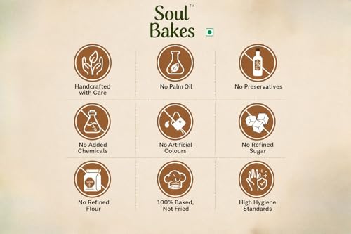 Image of Soul Bakes Handmade Ragi Chocolate Chip Cookies | 100% Baked & Healthy Snack | Pure Chocolate Flavor | Free from Maida, Palm Oil, Refined Sugar, Colors, Preservatives & Chemicals | 125g Pack
