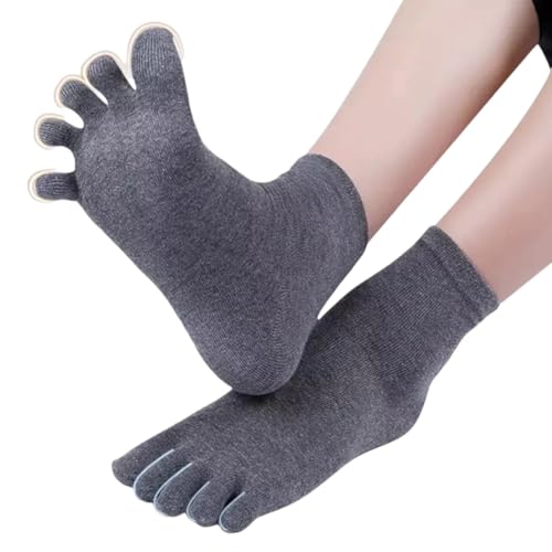 Men's Toe Socks 5 Toe Socks for Men Size 10-13, Cotton Toes Socks, Breathable Five Finger Socks, Individual Sock for Running & Sports (Solid Color)4