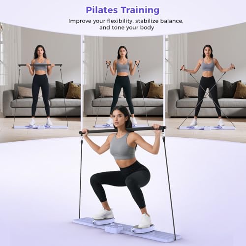 Lazolloa Pilates Slider Board with Resistance Bands の商品画像 4