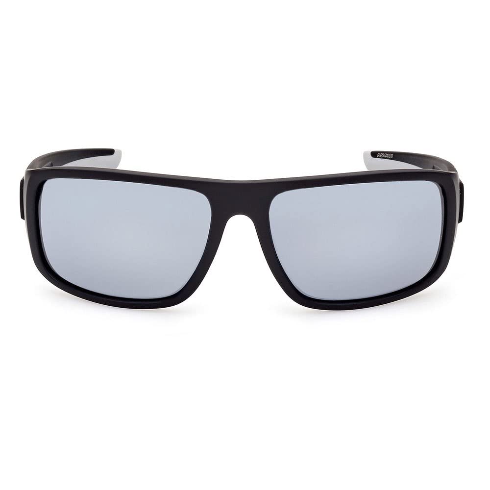 BMW M Motorsport BS0023 Occhiali da Sole Uomo, Occhiali da Sole Unisex Leggeri, Forma Lente Navigator, Lenti Specchiate Fumo, Nero Opaco