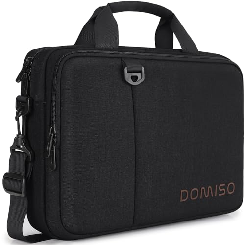 DOMISO 14 inch Laptop Bag Business Briefcase Water-resistant Notebook Messenger Shoulder Bag for 14" MacBook Pro/HP Stream 14 Chromebook 14/IdeaPad ThinkPad/ZenBook,Black2