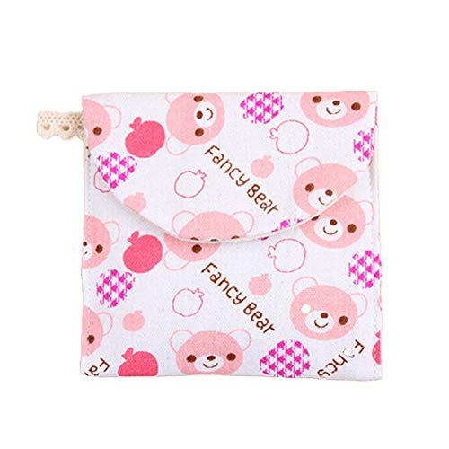 Preisvergleich Produktbild MOPKJH Brieftasche Tasche Damenbinde Kaktus-Federmäppchen Animal Print Federmäppchen Echtes Leder Geldbörse Münztasche mit Reißverschluss pink Bear