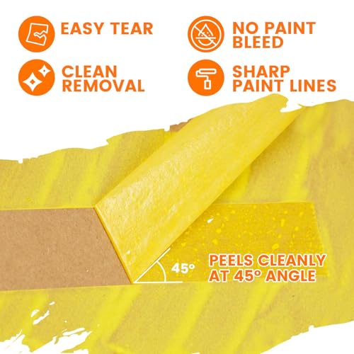 Image of ADHES Washi Masking Tape with Dispenser, 0.94 Inch x 60 Yards | Easy Tear Painters Tape for Painting, Craft, DIY, Labeling, Residue-Free Decorative Paper Tape for Home, Office & Art Pro