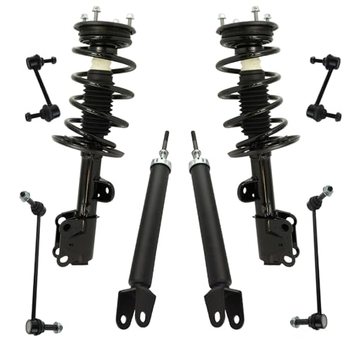Image of TRQ Front and Rear Suspension Kit Complete Strut & Coil Spring Assembly Shock Absorber Sway Bar Stabilizer Link Compatible with 2013-2018 Ford Flex 2013-2019 Lincoln MKT