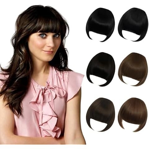 SHEDOWIG Bangs Hair Clip in BangsHair Clip in Bangs French Bangs with Temples Hairpiece Cover