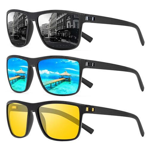 Image of Square Polarized Sunglasses for Men and Women Lightweight Frame Sun Glasses with UV Protection