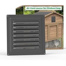 فتحة تهوية Forestchill Air Vent لـ Chicken Coop، شبكة تهوية مقاس 6 بوصات x 6 بوصات مع شبكة شاشة مدمجة، شبكة عادم ذات فتحات تهوية لتهوية Chicken Coop، أسود