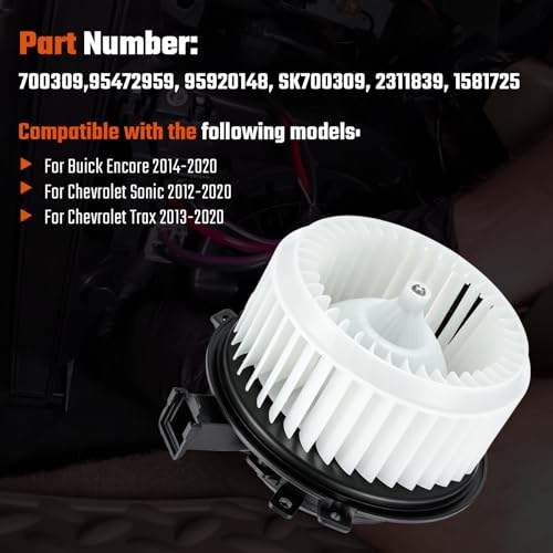 Image of AC Blower Motor with Fan Compatible with Chevrolet Sonic 2012-2020 Compatible with Chevy Trax 2013-2022 fit for Buick Encore 2014-2022 HVAC Heater Blower Motor Replaces 700309 2311839