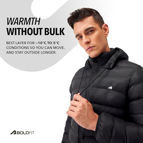 Boldfit Jacket For Men Winter Wear Nylon Winter Standard Length Jacket For Men Minus Degree Jackets From Minus 10 Degree Winter Wear For Men Insulated Winter Jackets For Men Heavy Jackets