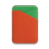 [COGURE] コグレ カードケース MagSafeウォレット 背面ポケット 本革 スリム 強力マグネット内蔵 iPhone16/15/14/13/12 Pro Plus Promax 対応 MagSafe搭載ケース対応 ギフトボックス付き COPMCH オレンジ+グリーン