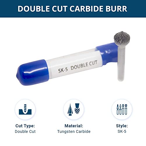 Image of Benchmark Abrasives 90-Degree Countersink Premium Double Cut Tungsten Carbide Burr for Metal Wood Welding Deburring Sculpting High-Speed Die Grinders Enclosed in Plastic Capsule 1 /4 inch Shank (SK-5)