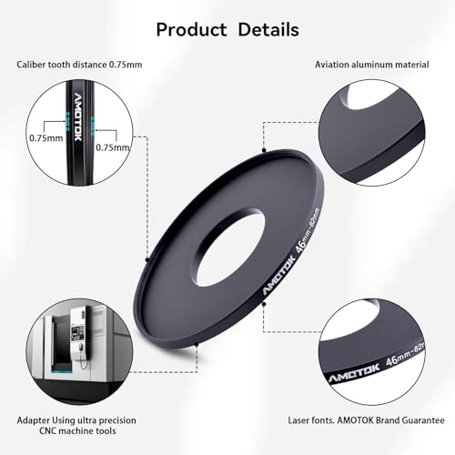 46mm Lens to 82mm Camera Lens Adapter,46mm to 82mm Filter Step-Up Adapter Ring,Compatible All 82mm Filter Accessory - Image 3