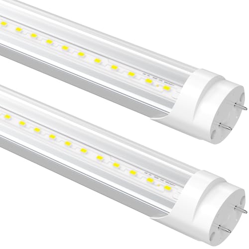 Image of SUSLUM Fluorescent Light Bulbs Replacement 4FT, T8 LED Bulbs 4 Foot Type A+B, 24W (65W Equivalent) 3200LM, 6000K Daylight White, 48 Inch Tube, F32T8 or F40T12 LED Replacement, Non-Dimmable, 2-Pack