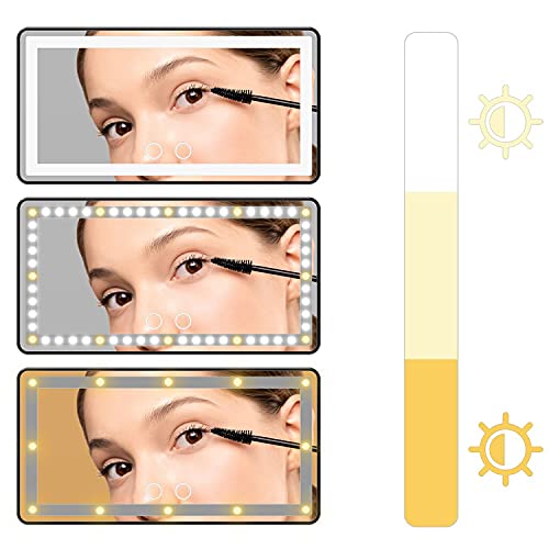 image for WedFeir Car Visor LED Vanity Mirror, Rechargeable Makeup Mirror With L